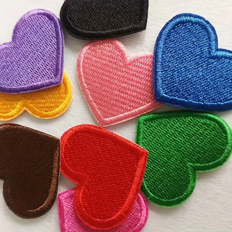 1 pcs heart-shaped iron on patch applique select color 1 +3/4 x 1 +1/2 inch - Image 2 of 4