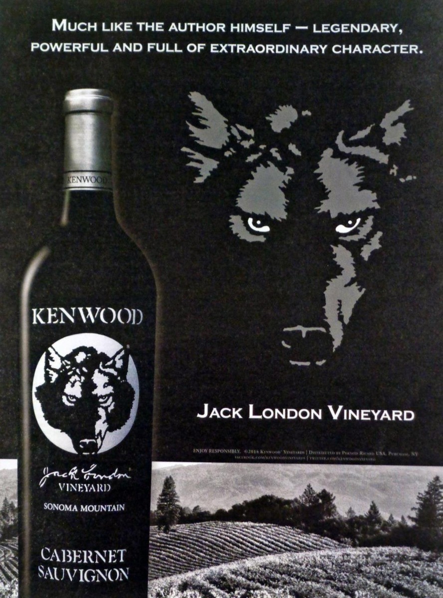 2014 Jack London Kenwood Vineyard Wolf Logo Sonoma Mountain California  PRINT AD