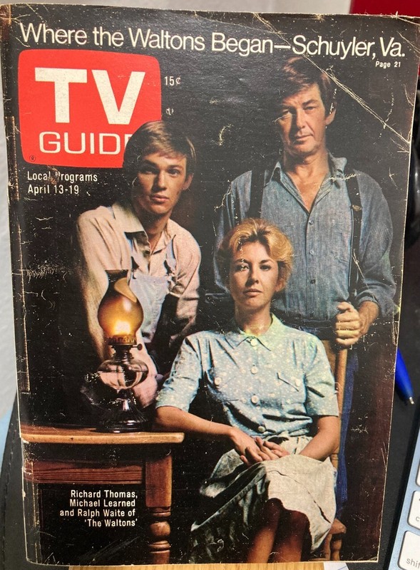 TV GUIDE April 13 - 19 1974 WALTONS Sally Field Richard Thomas SAN ANTONIO ed