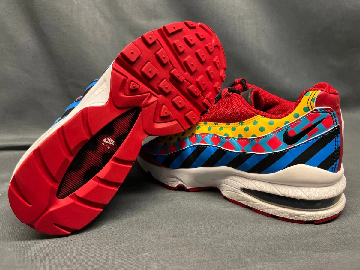 Nike Air Max 95 GS Athletic Sneakers Mesh Red Black White Boys