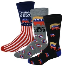Donald Trump 3 Pairs 2020 Dress Socks, Make Keep America Great again Republican 