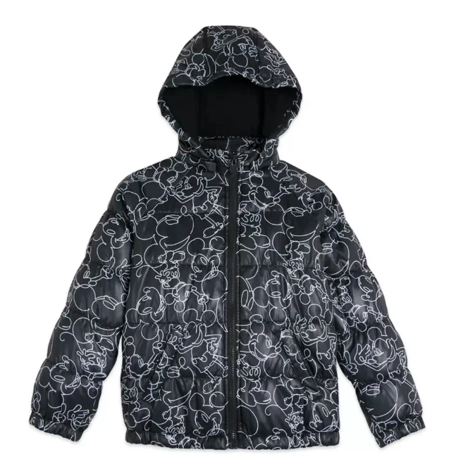 Disney Parks Kids Mickey Mouse Hooded Puff Jacket — Size 5/6, Brand New, NWT