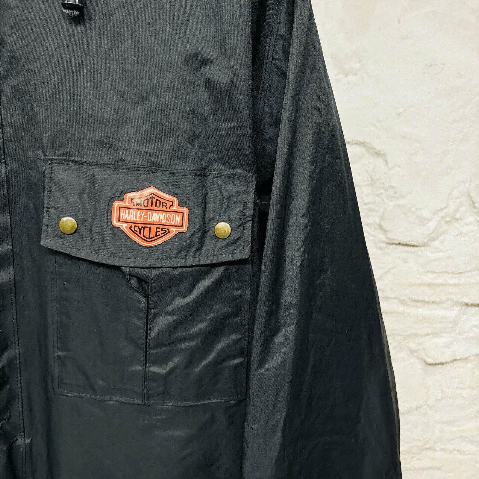 Harley Davidson Solid Black Rain Jacket Adult Siz… - image 3
