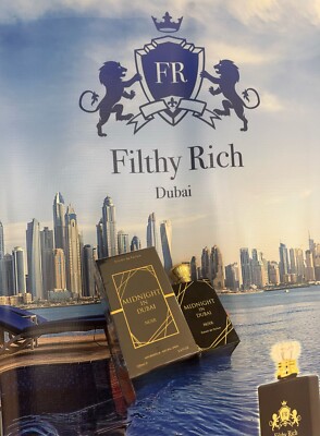 MIDNIGHT IN DUBAI NOIR EDP 3.4 oz Men factory sealed(& 1 free perfume)