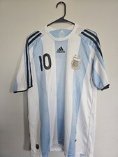Argentina 2008  Home Football Jersey Soccer Shirt Sz-L Maradona Name Print 