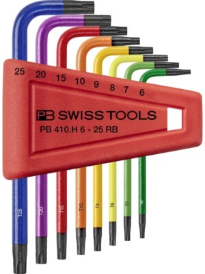 PB Swiss TORX L-Key Set TX6-TX25, 8 Pcs Rainbow Colors In Plastic Holder - View #6