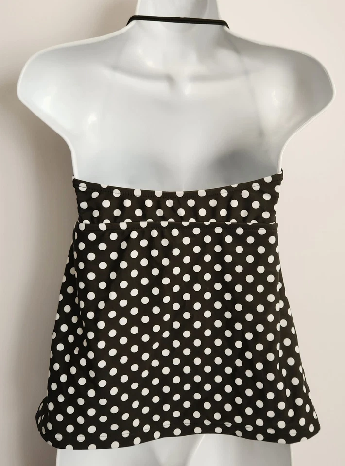 Mossimo S Tankini Top de Natación Lunares Verde Oliva Blanco Crucero Playa Nuevo sin Etiquetas Foto 3 de 4