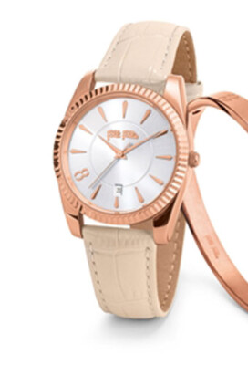 Folli Follie Rose Gold Chronos Tales Ladies Luxury Watch Beige
