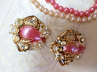 Miriam Haskelle VINTAGE 2 STRAND PIN & IVORY Faux PEARL Choker NECKLACE/ Earring — photo 3