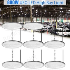 8 Pack 800W UFO Led High Bay Light Factory Warehouse Commercial Led Shop Lights