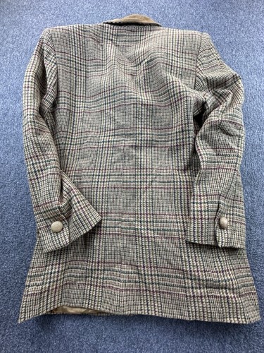 Vintage Worthington Blazer Womens 6P Petite Brown Plaid Wool Tweed Suit Jacket - Picture 10 of 13