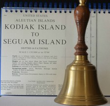 Bronze hand BELL  table - school desk bell -  BNIB - Turned hardwood handle