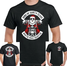 Sons Of Santa Claus Mens Funny Christmas Biker T-Shirt Anarchy Motorcycle Bike