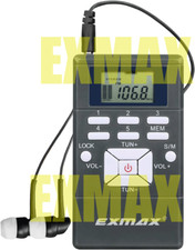 EXMAX EXG-108 Wireless Stereo LCD FM Radio Receiver Mini for Jogging Runing-Gray