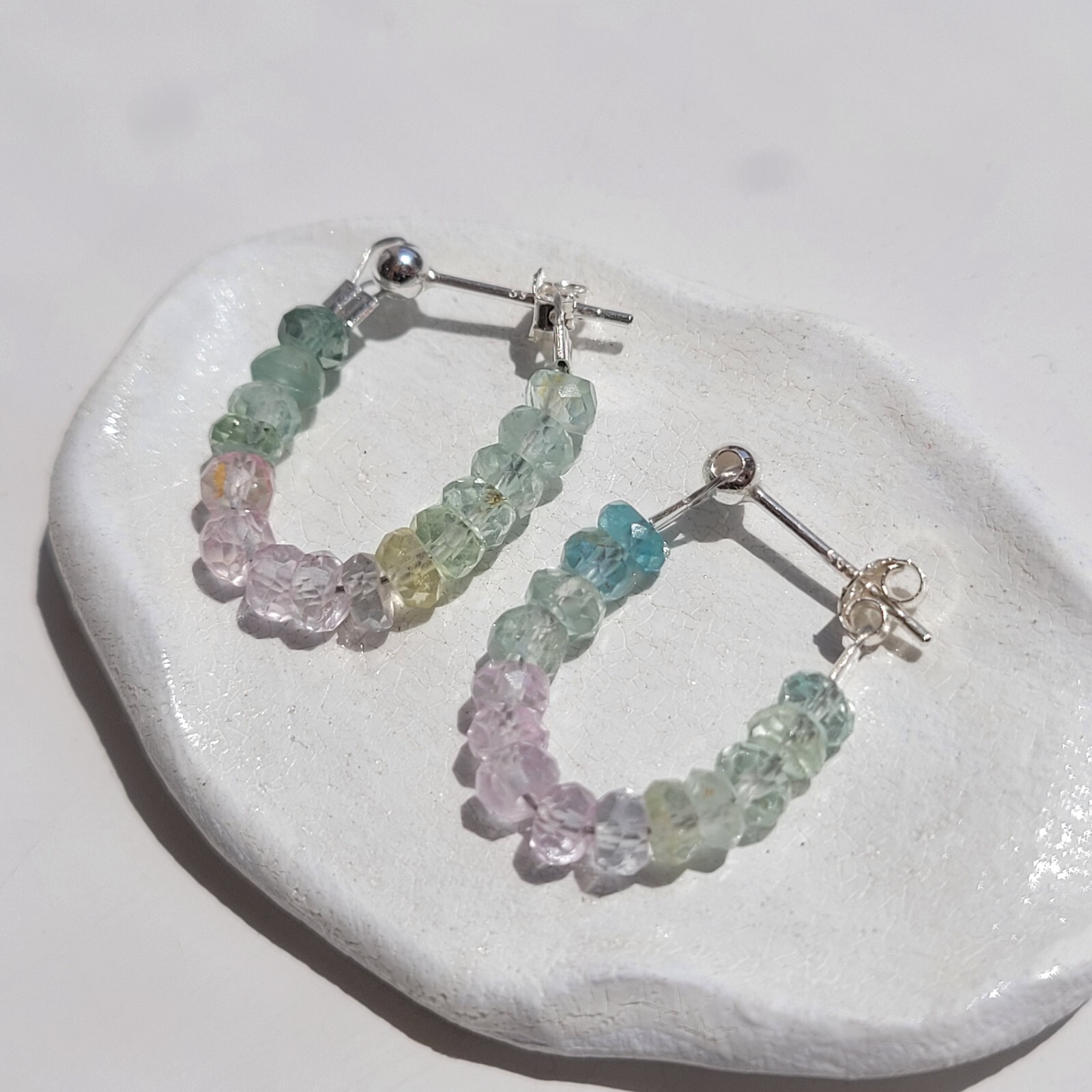 Boucles d'oreilles d'exception en aigue-marine morganite argent 925