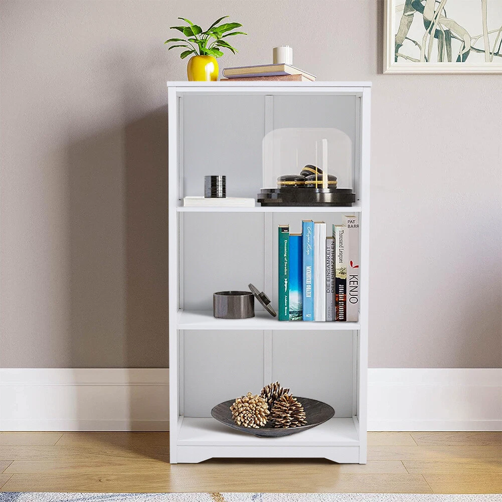 White Bookcase Book Shelf Shelving Display Unit Rack Storage Shelves Cabinet