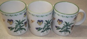 SET-OF-3-STUDIO-NOVA-GARDEN-BLOOM-3-3-4-034-Mugs-Excellent-Condition