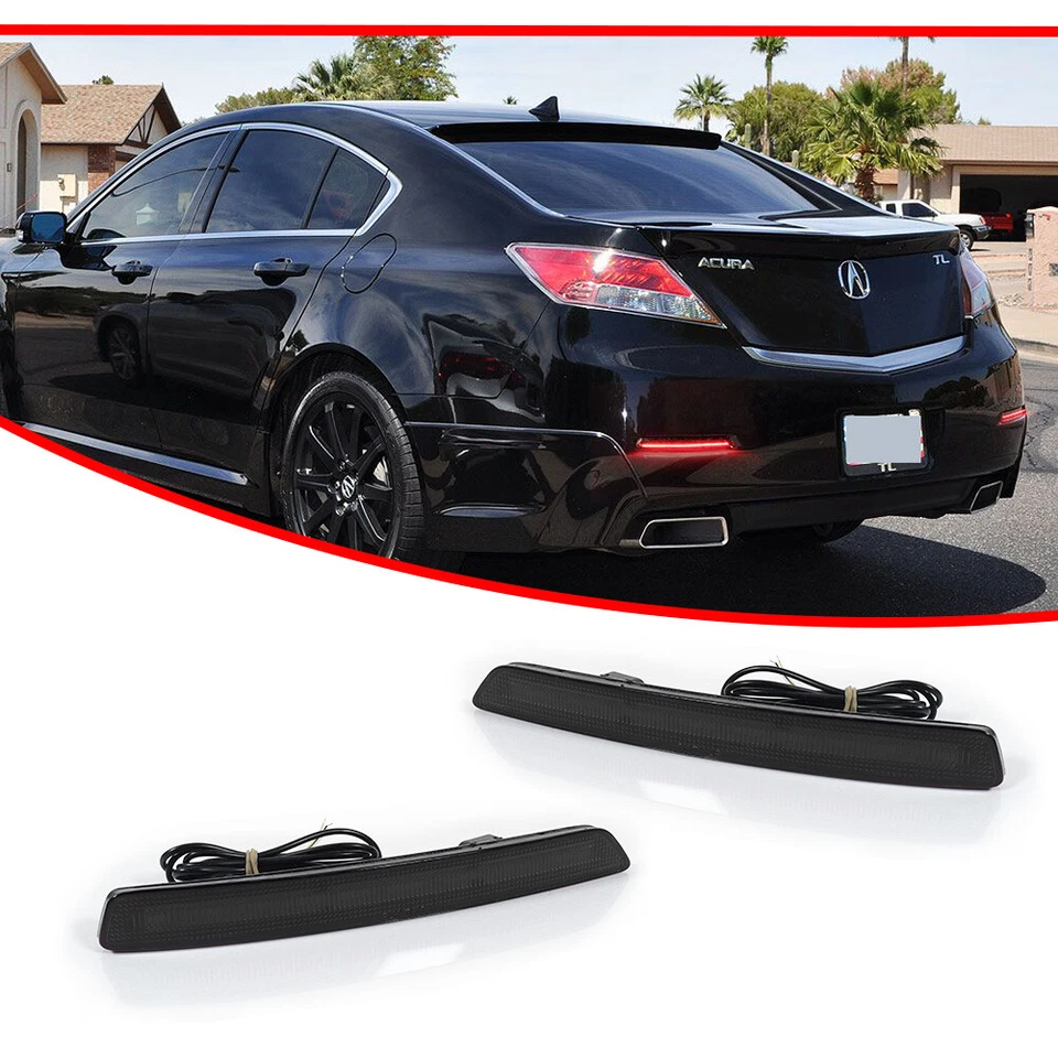 Luces antiniebla traseras de freno con señal de giro LED secuencial ahumadas para Acura TL 2012-2014 Foto 3 de 4