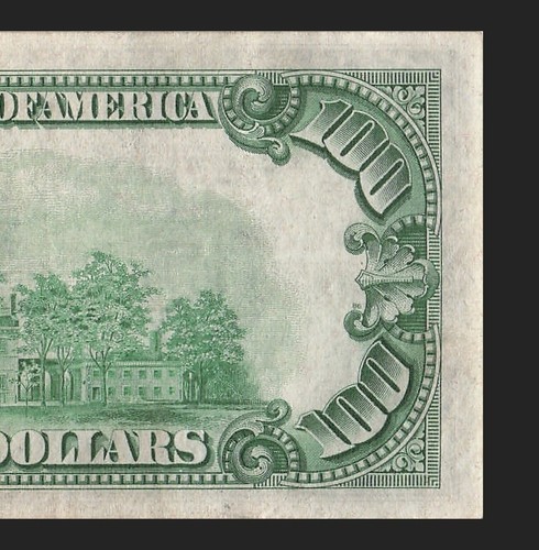 1934 Richmond One Hundred Dollar Bill E00948833A K3 Back Plate 86 - Picture 11 of 11