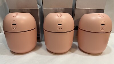 Lot Of 3 - Pink 220ml Portable USB LED Mini Car Home Humidifier Diffuser Mister