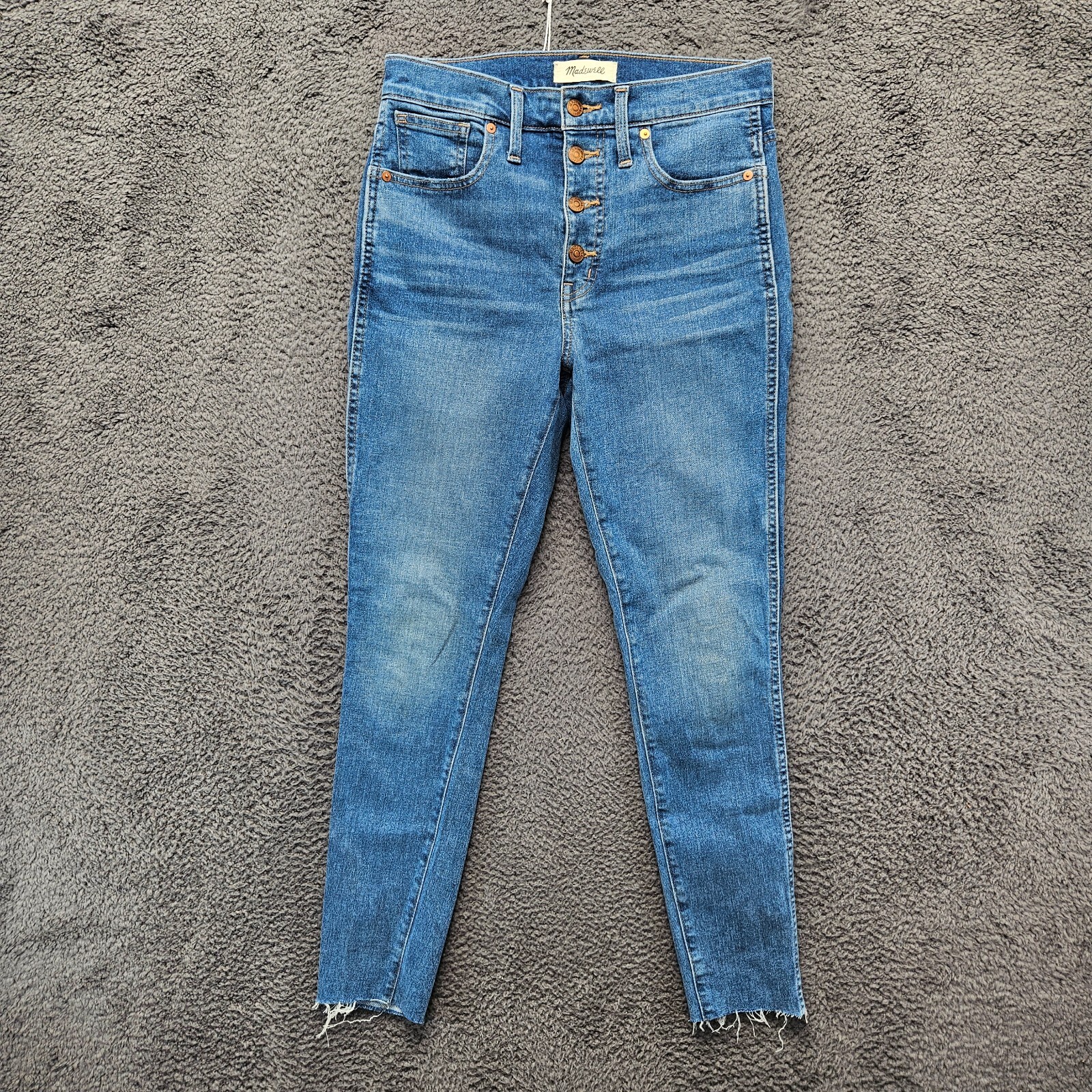 Madewell Womens Size 28 Blue High Rise Skinny Raw Hem Denim Shorts