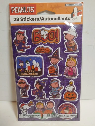 NEW Peanuts Snoopy Halloween Puffy 28 Stickers American Greetings 2 Sheets