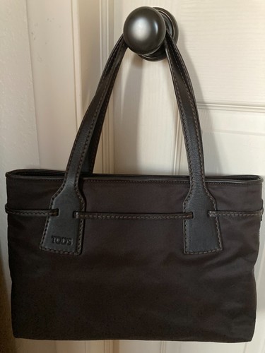 Bolso de hombro TOD'S marrón chocolate seda y cuero cinch - Imagen 2 de 4