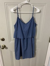 Old Navy Dress Medium Blue Chambray Strapped B68