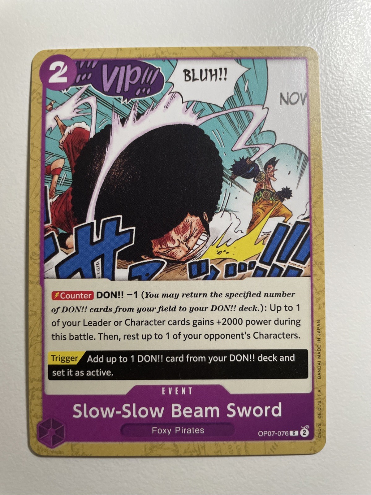 Slow-Slow Beam Sword OP07-076 500 Years in the Future Regular One Piece CCG NM