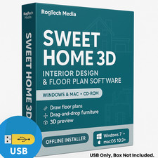 Sweet Home 3D 2025 - Graphic Interior Design CAD Architect Software -Win/Mac-USB