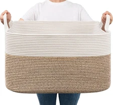 Goodpick Large Storage Basket 21.6" x 14.9" x 11.8", Blanket Basket