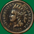1868 Indian Head Cent Very Fine VF Coin, Cleaned #41234