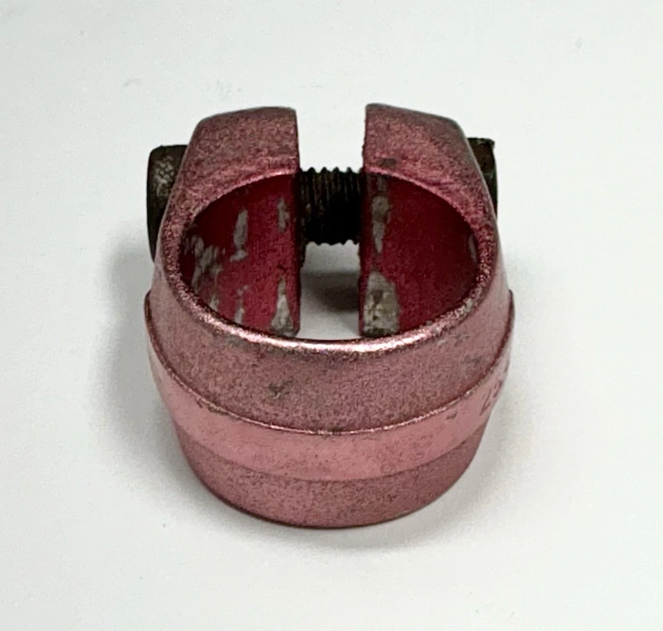 Abrazadera de tija de sillín de BMX Schwinn Predator original vintage de los años 80 roja anodizada 25,4 Foto 4 de 4