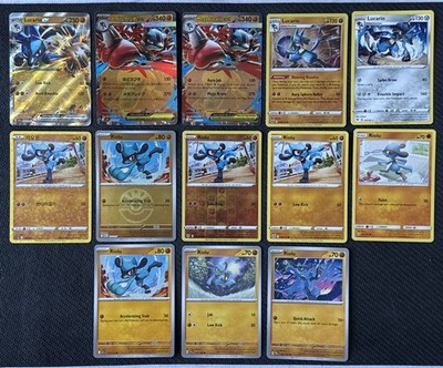 Lucario Rilou 13x Riolu & Lucario Bundle Pokemon TCG Mixed Set (No Dups) Near Mint (D ...