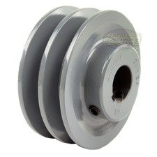 3.5" Dual Groove Pulley 7/8" Shaft Sheave Single V Style A Belt 4L Cast Iron