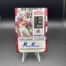 Malik Harrison 2020 Contenders Draft Picks Auto Rookie RC OSU Ohio State /15