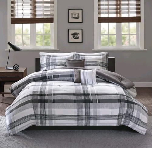 Intelligent Design Rudy Cozy Comforter Casual Cabin Lodge Plaid Design, Black - Picture 2 of 9