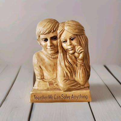  Vintage We Can Solve Anything Together Novelty Statue  1971 W. & R. Berries 