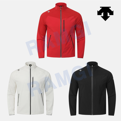NEW DESCENTE SWISS Running Stretch Woven Zip-Up Jacket RED ASIAN