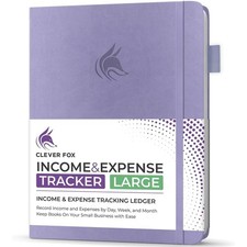 Clever Fox Income  Expense Tracker Large A4 2-Year Record Book Lavender 
