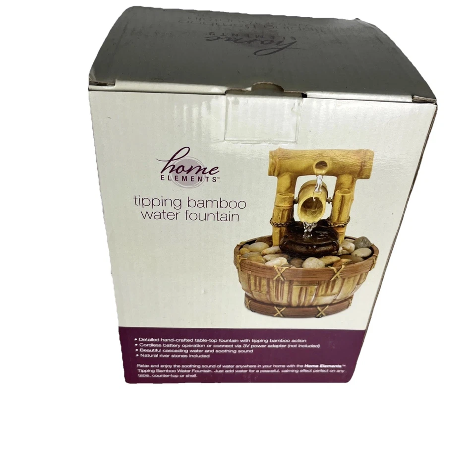 Fuente de agua de bambú basculante Home Elements. Ahora en caja Foto 3 de 4