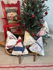 Vintage Cutter Quilt Tree Bowl Fillers ~ Tucks ~ Set of 5 ~ OOAK ~ AAFA
