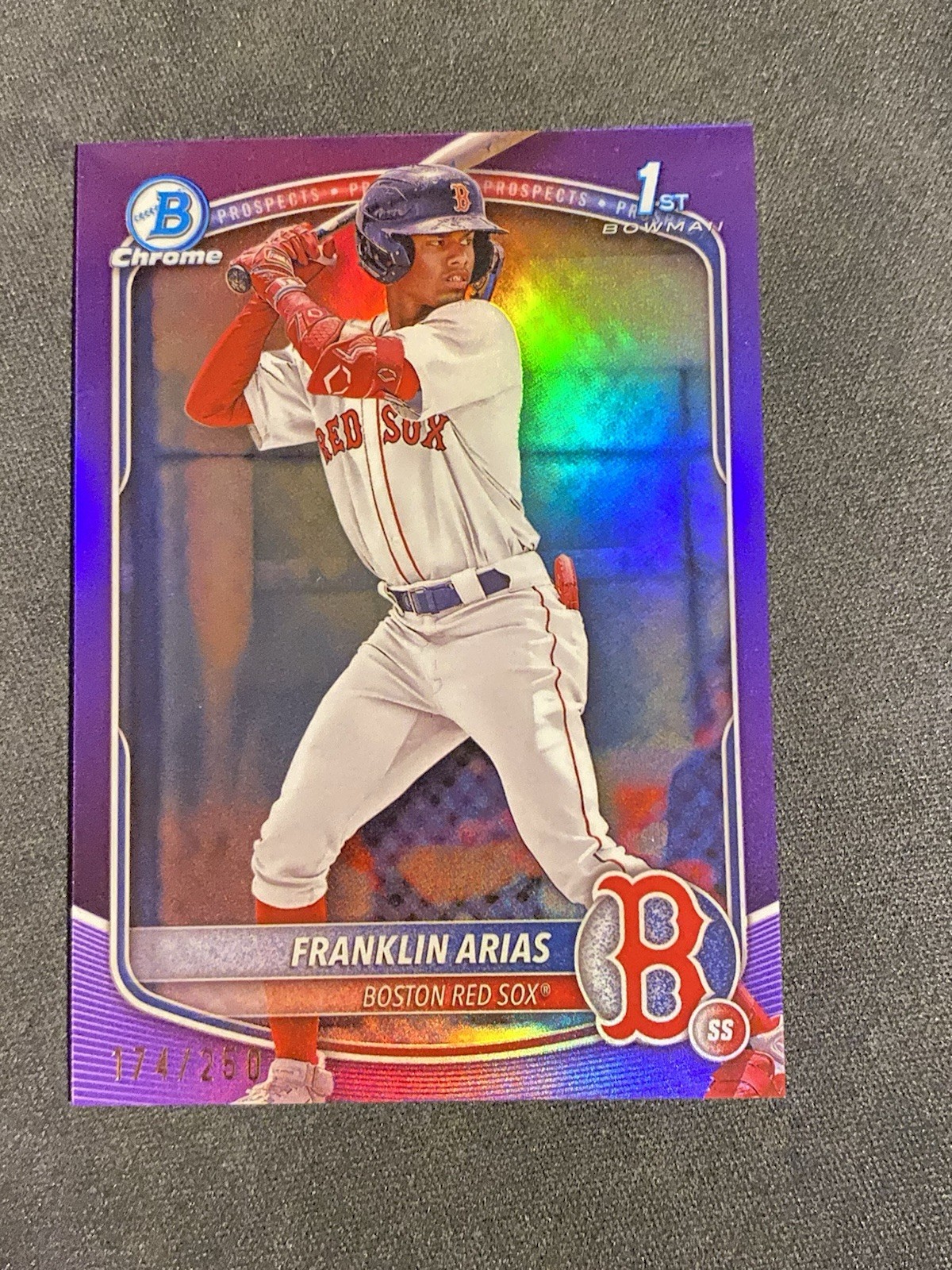 2025 Bowman Franklin Arias Chrome Purple Refractor 1st Prospect /250 Red Sox