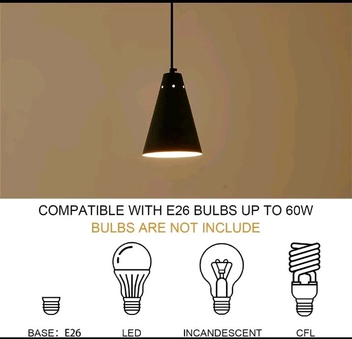 Paquete de 3 lámparas colgantes negras para granja, iluminación colgante para isla de cocina Foto 3 de 4