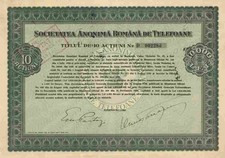 ROMTELECOM Româna Telefoane 1930 Bucharest OTE Greece 10,000 Lei Romania Coupons