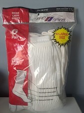 VTG 1996 PROSPIRIT MEN'S 6-PAIR CREWSOCKS WHITE/GREY-SIZE X-Large 13-15 USA