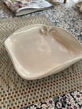 Sucrier Coupelle Céramique Malicorne Signée Emile Tessier  en Faïence Blanche