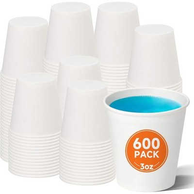 600 Small 3 oz Disposable Paper Cups for Mouthwash Espresso Parties and Everyday