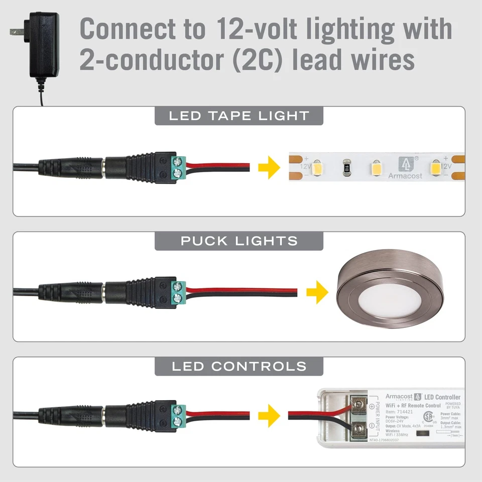 12V 36W 3 Amp Power Supply Adapter Transformer AC 100V-120V with 5.5x2.1mm DC... - Image 2 of 4