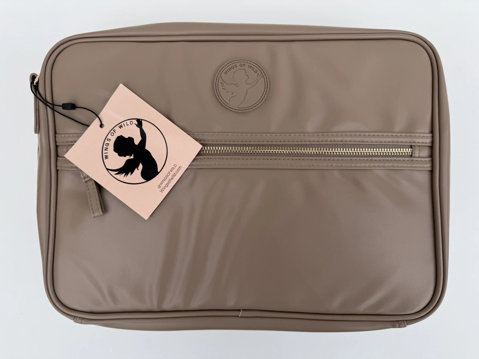 Wings Of Wild Luxury Baby Change Bag With Mat Mushroom Beige 15 Pockets Purse